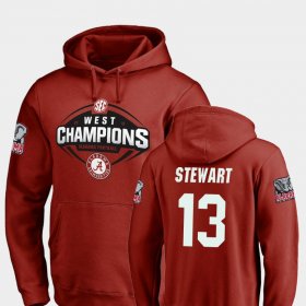 #13 ArDarius Stewart 2018 SEC West Division Champions Alabama Crimson Tide Football Men's Crimson Hoodie 319330-763