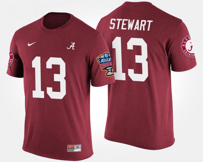 #13 ArDarius Stewart Bowl Game Bama Sugar Bowl Men Crimson T-Shirts 398264-620