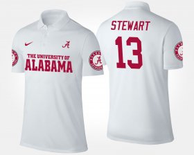 #13 ArDarius Stewart Name and Number Alabama Crimson Tide Men White Polo 371791-486