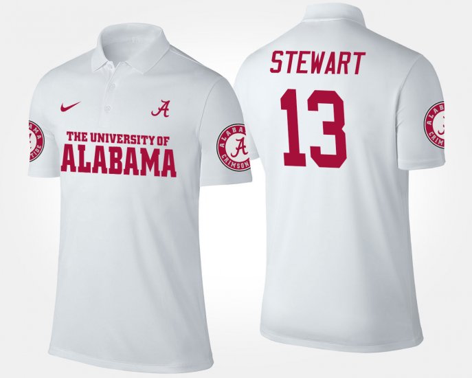 #13 ArDarius Stewart Name and Number Alabama Crimson Tide Men White Polo 371791-486