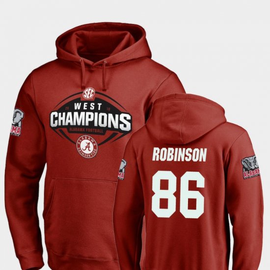 #86 A\'Shawn Robinson 2018 SEC West Division Champions Bama Football Mens Crimson Hoodie 569280-912