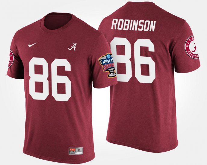 #86 A\'Shawn Robinson Bowl Game Alabama Crimson Tide Sugar Bowl Mens Crimson T-Shirt 675349-744