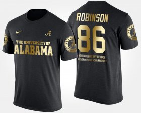 #86 A'Shawn Robinson Gold Limited Bama Short Sleeve With Message Men's Black T-Shirts 121811-132