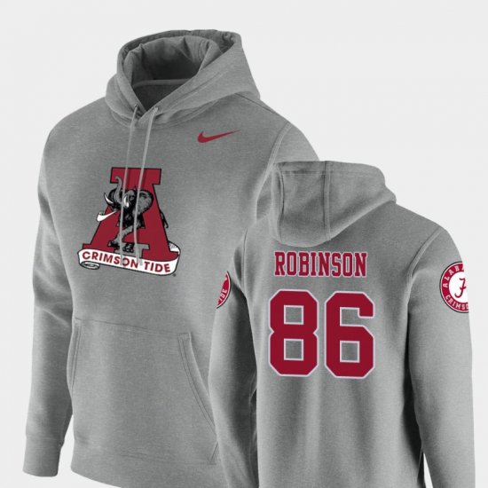 #86 A\'Shawn Robinson Vault Logo Club Bama Pullover Mens Heathered Gray Hoodie 888173-381