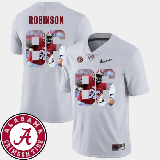 #86 A\'Shawn Robinson Pictorial Fashion Alabama Football Mens White Jerseys 632075-746