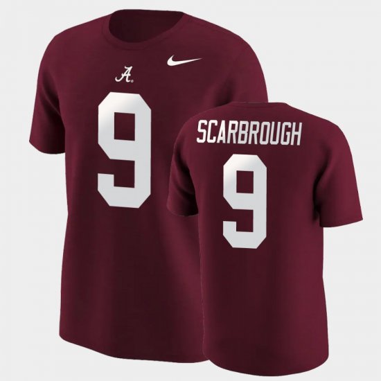 #9 Bo Scarbrough College Football Alabama Crimson Tide Name & Number Mens Crimson T-Shirts 742933-231