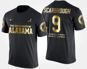 #9 Bo Scarbrough Gold Limited Bama Short Sleeve With Message Men's Black T-Shirts 676235-360