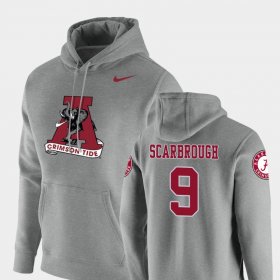 #9 Bo Scarbrough Vault Logo Club University of Alabama Pullover Mens Heathered Gray Hoodie 499176-256 #9 Bo Scarbrough Vault Logo Club University of Alabama Pullover Mens Heathered Gray Hoodie 499176-256