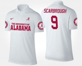 #9 Bo Scarbrough Name and Number Alabama Crimson Tide Men's White Polo 452943-867