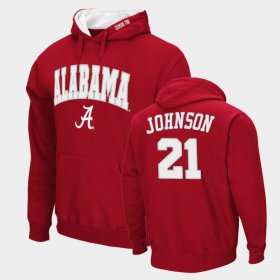 #21 Britton Johnson Arch & Logo 2.0 University of Alabama Pullover Mens Crimson Hoodie 378379-505