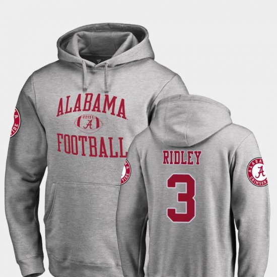 #3 Calvin Ridley Neutral Zone Bama College Football Mens Ash Hoodie 525016-295