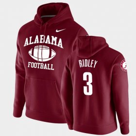 #3 Calvin Ridley Retro Football Alabama Crimson Tide Pullover Men Crimson Hoodie 898461-993