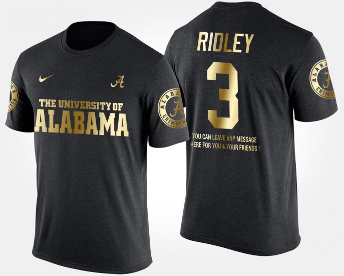 #3 Calvin Ridley Gold Limited Bama Short Sleeve With Message Men\'s Black T-Shirt 204385-720
