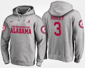 #3 Calvin Ridley Name and Number Alabama Mens Gray Hoodies 812548-414 #3 Calvin Ridley Name and Number Alabama Mens Gray Hoodies 812548-414