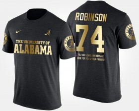 #74 Cam Robinson Gold Limited Alabama Short Sleeve With Message Mens Black T-Shirts 234124-165