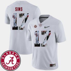 #17 Cam Sims Pictorial Fashion Alabama Crimson Tide Football Men White Jerseys 693353-414