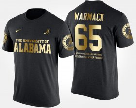 #65 Chance Warmack Gold Limited University of Alabama Short Sleeve With Message Mens Black T-Shirts 161922-503