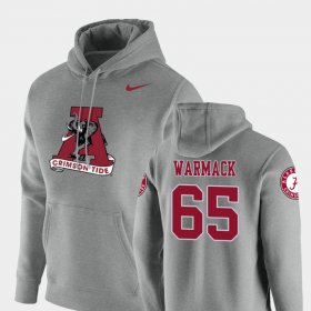 #65 Chance Warmack Vault Logo Club Alabama Crimson Tide Pullover Men's Heathered Gray Hoodie 778320-452