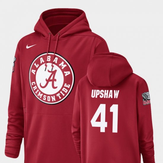 #41 Courtney Upshaw Champ Drive University of Alabama Football Performance Men\'s Crimson Hoodie 397987-290