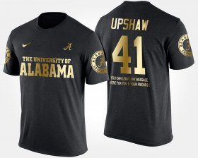 #41 Courtney Upshaw Gold Limited Alabama Crimson Tide Short Sleeve With Message Men's Black T-Shirts 434539-940