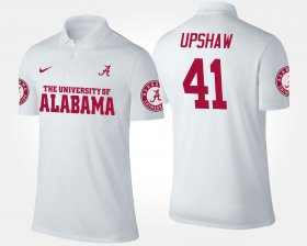 #41 Courtney Upshaw Name and Number Bama Mens White Polo 946247-644