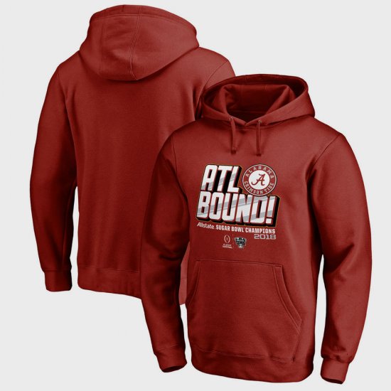 Bowl Game University of Alabama College Football Playoff 2018 Sugar Bowl Champions Flea Flicker Men Crimson Hoodie 255892-768