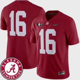 #16 College Football Bama 2018 National Championship Playoff Game Men's Crimson Jerseys 570023-403