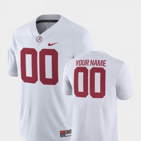 #00 Custom College Football Bama 2018 Game Men White Jerseys 850479-439