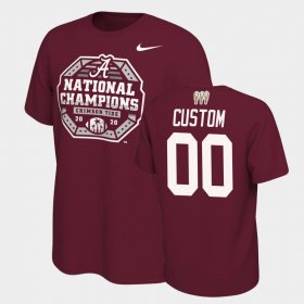 #00 Custom 2020 National Champions University of Alabama 3X CFP Men Crimson T-Shirts 406401-538