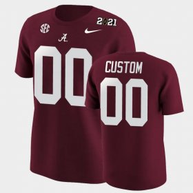 #00 Custom 2020 National Champions Bama Men's Crimson T-Shirts 114081-937
