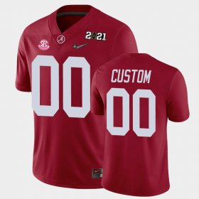 #00 Custom 2021 National Championship University of Alabama Men Crimson Jerseys 813557-357