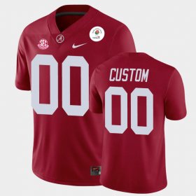#00 Custom 2021 Rose Bowl Alabama Crimson Tide Champions Men Crimson Jerseys 867668-261