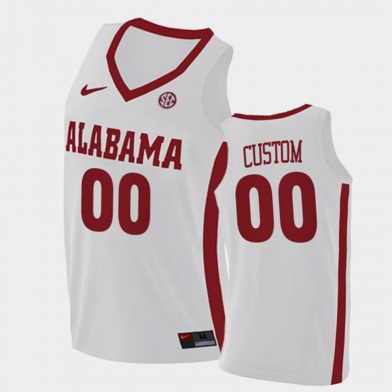 #00 Custom College Basketball Bama 2021 Swingman Mens White Jerseys 404676-991