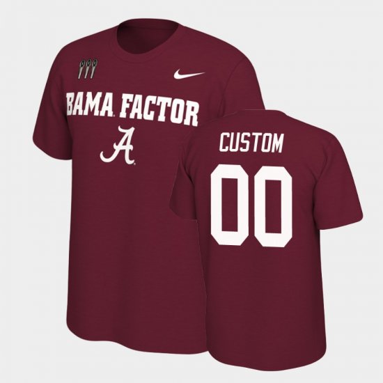 #00 Custom College Football University of Alabama Mantra Men\'s Crimson T-Shirts 421816-414