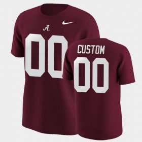 #00 Custom College Football University of Alabama Name & Number Men Crimson T-Shirt 348115-684