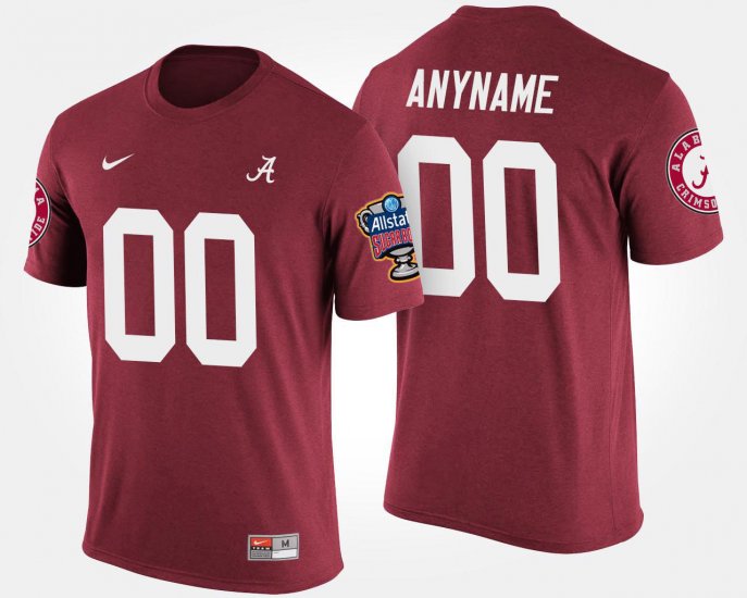 #00 Custom Bowl Game Alabama Sugar Bowl Name and Number Mens Crimson T-Shirts 731379-994