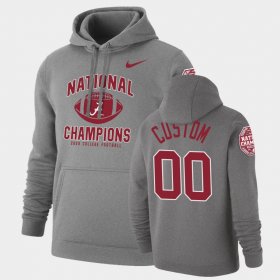 #00 Custom 2020 National Champions Bama Retro Pullover Men's Heathered Gray Hoodie 908651-664