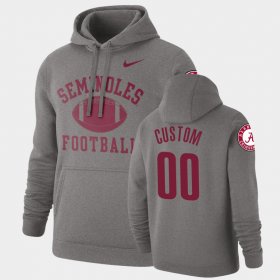 #00 Custom Retro Football Alabama Pullover Mens Heathered Gray Hoodies 327158-793