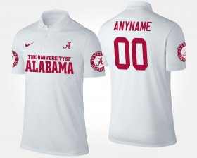 #00 Custom Name and Number University of Alabama Men's White Polo 646767-145