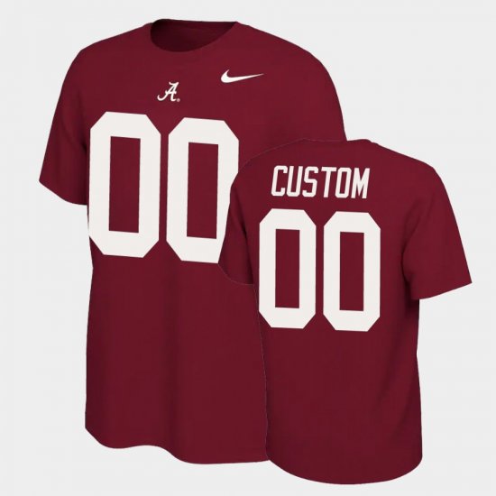 #00 Custom Name and Number Alabama Name & Number Retro Men Crimson T-Shirts 704561-779