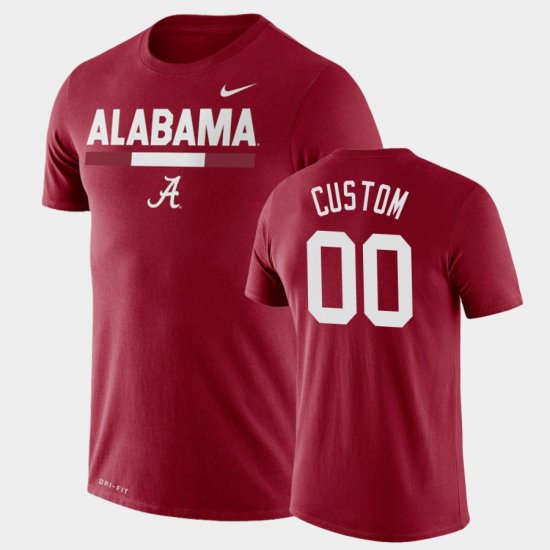 #00 Custom Team DNA Alabama Legend Performance Men Crimson T-Shirt 743328-457