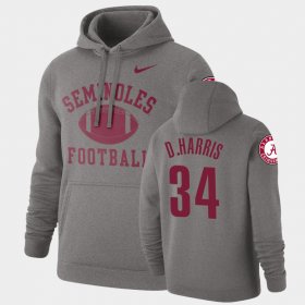 #34 Damien Harris Retro Football Bama Pullover Men's Heathered Gray Hoodie 161117-853