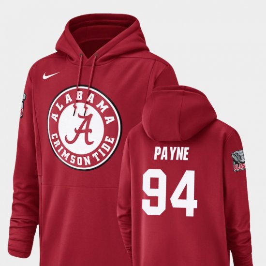 #94 Da\'Ron Payne Champ Drive Bama Football Performance Men\'s Crimson Hoodie 978187-623