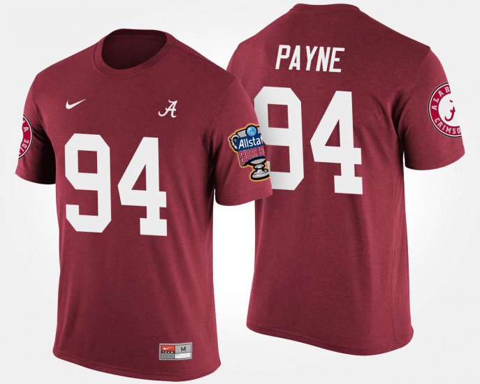 #94 Da\'Ron Payne Bowl Game Alabama Sugar Bowl Men\'s Crimson T-Shirt 825370-922