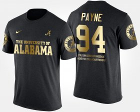 #94 Da'Ron Payne Gold Limited Alabama Short Sleeve With Message Men Black T-Shirt 274579-499
