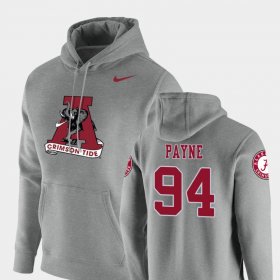 #94 Da'Ron Payne Vault Logo Club University of Alabama Pullover Men Heathered Gray Hoodies 444106-521