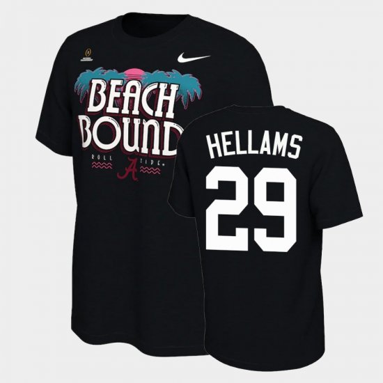 #29 DeMarcco Hellams 2021 National Championship Bama Bound College Football Playoff Men\'s Black T-Shirts 555323-342