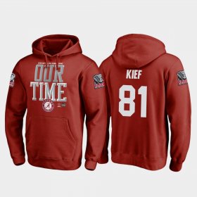 #81 Derek Kief 2018 Orange Bowl Bound Bama College Football Playoff Counter Men Crimson Hoodies 218502-746