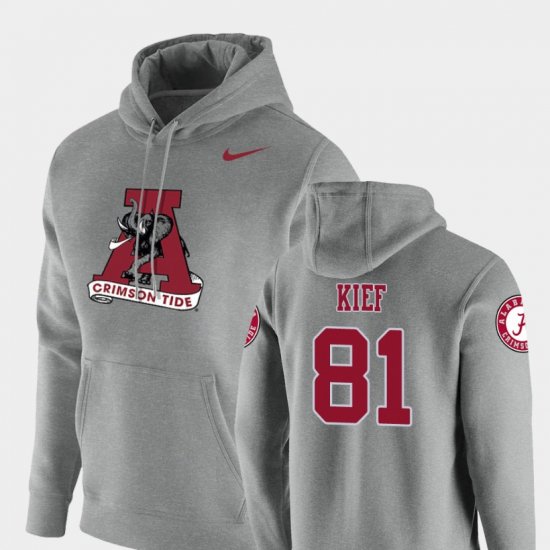 #81 Derek Kief Vault Logo Club Bama Pullover Mens Heathered Gray Hoodies 874789-853