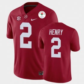 #2 Derrick Henry 2021 Rose Bowl Bama College Football Men Crimson Jersey 502206-118